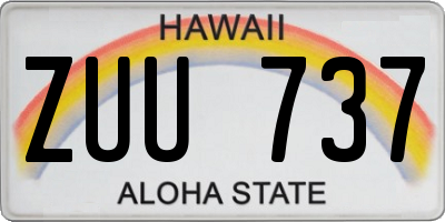 HI license plate ZUU737