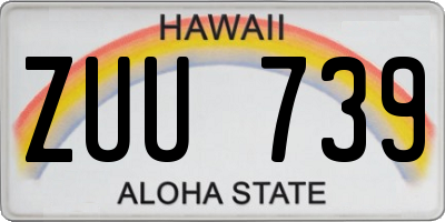 HI license plate ZUU739