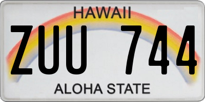 HI license plate ZUU744