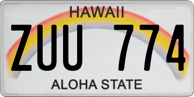 HI license plate ZUU774