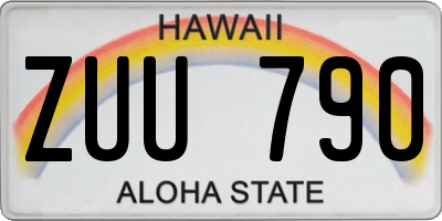 HI license plate ZUU790