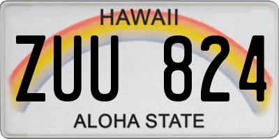 HI license plate ZUU824