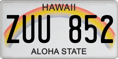HI license plate ZUU852