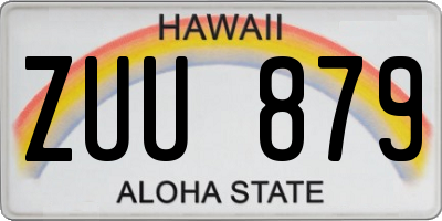 HI license plate ZUU879