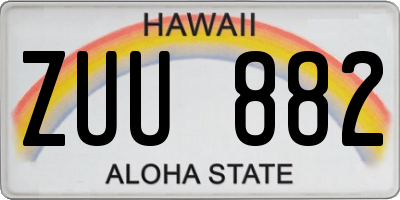 HI license plate ZUU882