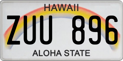 HI license plate ZUU896