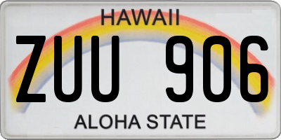 HI license plate ZUU906