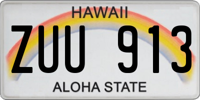 HI license plate ZUU913