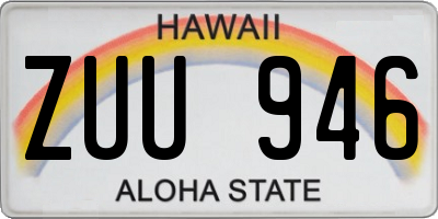 HI license plate ZUU946