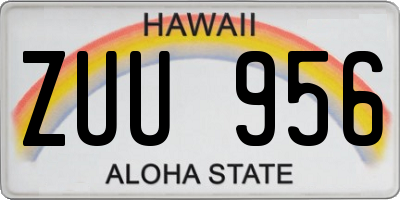 HI license plate ZUU956