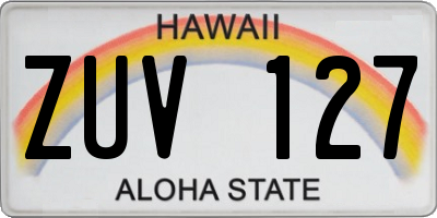 HI license plate ZUV127