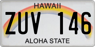 HI license plate ZUV146