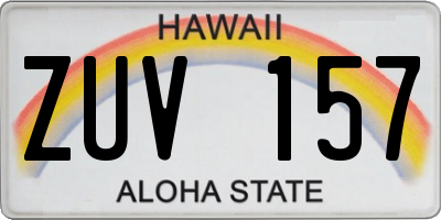 HI license plate ZUV157