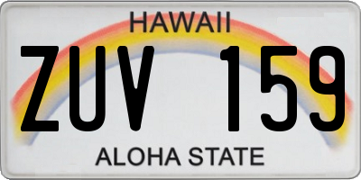 HI license plate ZUV159