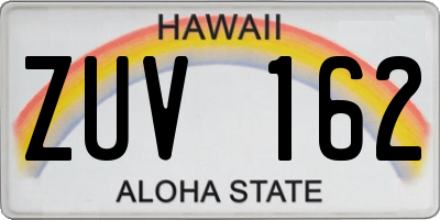 HI license plate ZUV162