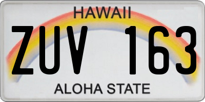 HI license plate ZUV163