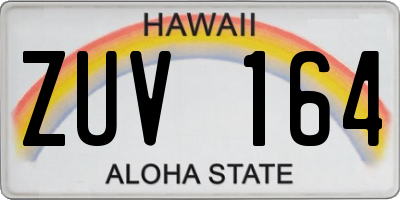 HI license plate ZUV164