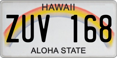 HI license plate ZUV168