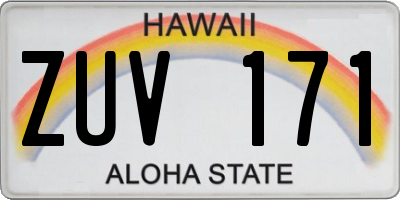 HI license plate ZUV171