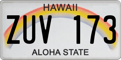 HI license plate ZUV173