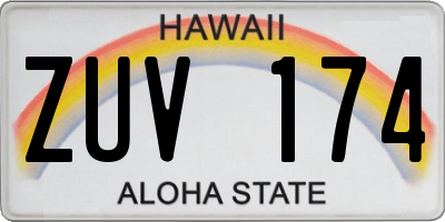 HI license plate ZUV174