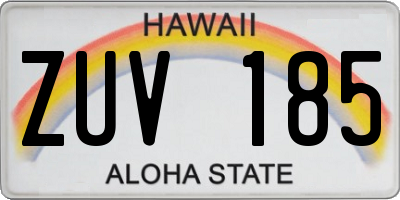 HI license plate ZUV185