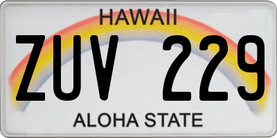 HI license plate ZUV229