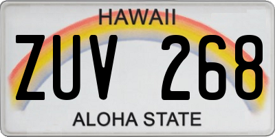 HI license plate ZUV268