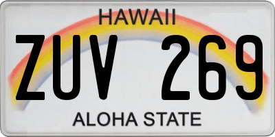 HI license plate ZUV269