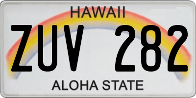 HI license plate ZUV282
