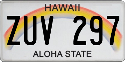 HI license plate ZUV297