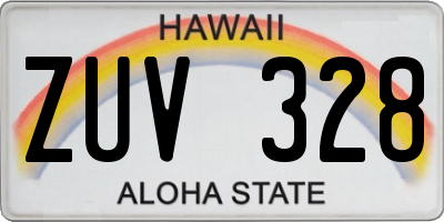 HI license plate ZUV328
