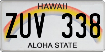 HI license plate ZUV338