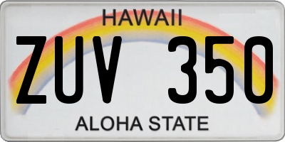 HI license plate ZUV350