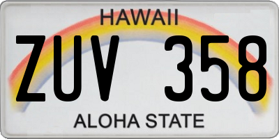 HI license plate ZUV358