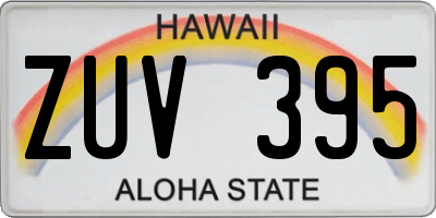 HI license plate ZUV395