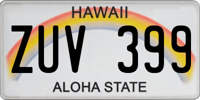 HI license plate ZUV399