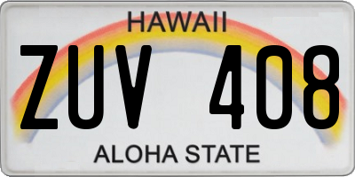 HI license plate ZUV408