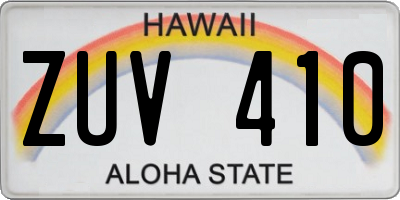 HI license plate ZUV410