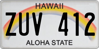 HI license plate ZUV412