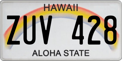 HI license plate ZUV428
