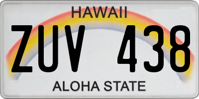 HI license plate ZUV438