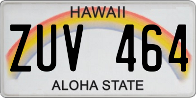 HI license plate ZUV464