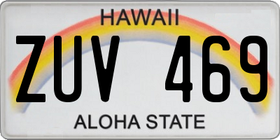 HI license plate ZUV469