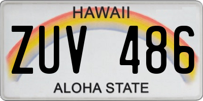 HI license plate ZUV486