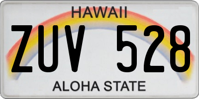 HI license plate ZUV528