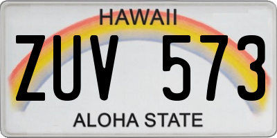 HI license plate ZUV573
