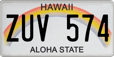 HI license plate ZUV574