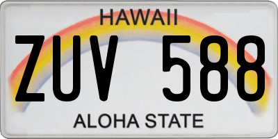 HI license plate ZUV588