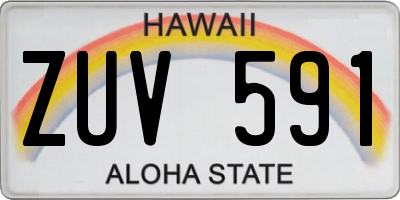 HI license plate ZUV591